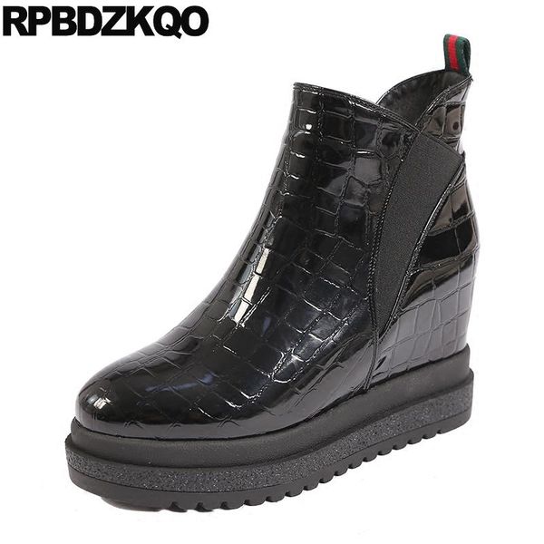 boots patent leather height increasing platform flatform shoes wedge black winter women ankle high heel casual muffin
boots patent leather height increasing platform flatform shoes wedge black winter women ankle high heel casual muffin