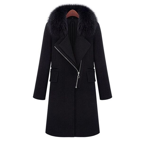 women's wool & blends savabien woolen coat women faux fur collar zipper fashion long black warm plus size overcoat korean streetwear
women's wool & blends savabien woolen coat women faux fur collar zipper fashion long black warm plus size overcoat korean streetwear