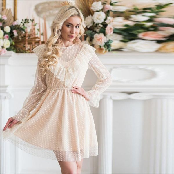 casual dresses moarcho flare sleeve o-neck ruffle lace patchwork a-line dress elastic high waist sweet mini 2021, Black;gray
casual dresses moarcho flare sleeve o-neck ruffle lace patchwork a-line dress elastic high waist sweet mini 2021, Black;gray