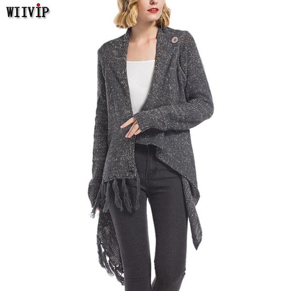 women's sweaters woman irregular hem shawl oversize tassel cardigan long sleeve solid casual women cardigans knitted 19002, White;black
women's sweaters woman irregular hem shawl oversize tassel cardigan long sleeve solid casual women cardigans knitted 19002, White;black