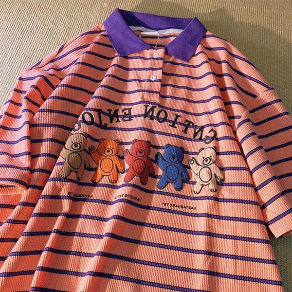 women's t-shirt 5 bear harajuku contrast color shirts vintage striped cartoon short sleeve summer lovers teens clothes casual, White
women's t-shirt 5 bear harajuku contrast color shirts vintage striped cartoon short sleeve summer lovers teens clothes casual, White