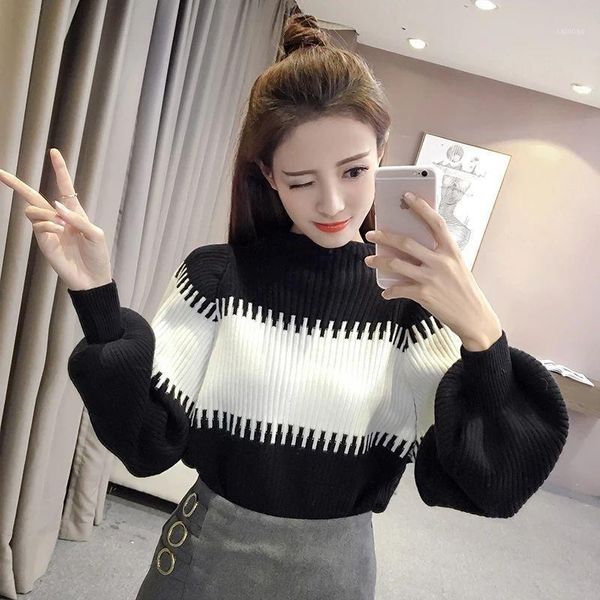 autumn and winter women's korean edition loose student round neck large size sweater blouse pullover lantern sleeve sweaters, White;black
autumn and winter women's korean edition loose student round neck large size sweater blouse pullover lantern sleeve sweaters, White;black