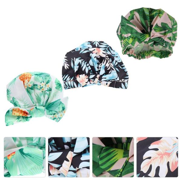 3pcs simulation silk shower cap elegant bowtie bath adjustable caps 
3pcs simulation silk shower cap elegant bowtie bath adjustable caps
