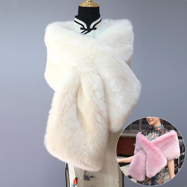 women's fur & faux women winter capes wedding bridal shawl cloaks coat for evening party solid collar warm scarf, Black
women's fur & faux women winter capes wedding bridal shawl cloaks coat for evening party solid collar warm scarf, Black