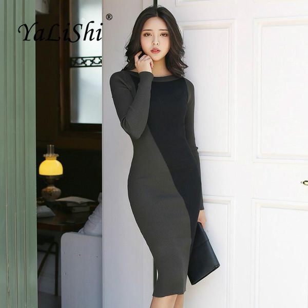 casual dresses autumn patchwork pencil dress 2021 women gray long sleeve o-neck knee-length office lady modis work knitting, Black;gray
casual dresses autumn patchwork pencil dress 2021 women gray long sleeve o-neck knee-length office lady modis work knitting, Black;gray
