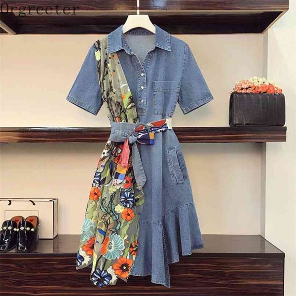 chic denim dress summer women flower embroidery sequined mesh shawl stitching irregular mermaid cowboy female 210602, Black;gray
chic denim dress summer women flower embroidery sequined mesh shawl stitching irregular mermaid cowboy female 210602, Black;gray