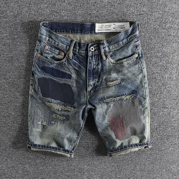 men's jeans h269 high street retro patchwork denim shorts for men unique distressed summer washed slim hole tassel cowboy male blue
men's jeans h269 high street retro patchwork denim shorts for men unique distressed summer washed slim hole tassel cowboy male blue