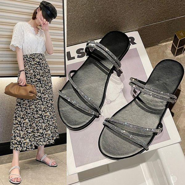 sandals summer ladies 2021 fashion designer outdoor casual flat comfortable crystal diamond large size slippers, Black
sandals summer ladies 2021 fashion designer outdoor casual flat comfortable crystal diamond large size slippers, Black