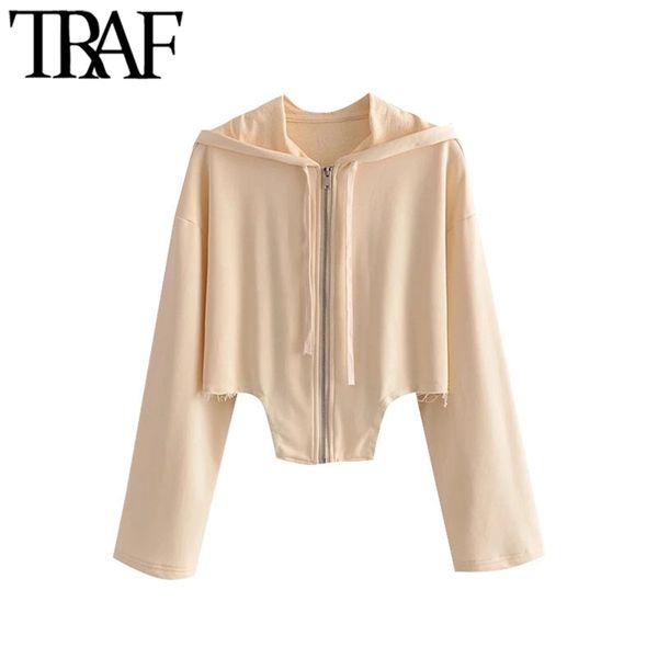 women fashion frayed hem asymmetric hooded sweatshirts vintage long sleeve zip-up female outerwear chic 210507, Black
women fashion frayed hem asymmetric hooded sweatshirts vintage long sleeve zip-up female outerwear chic 210507, Black