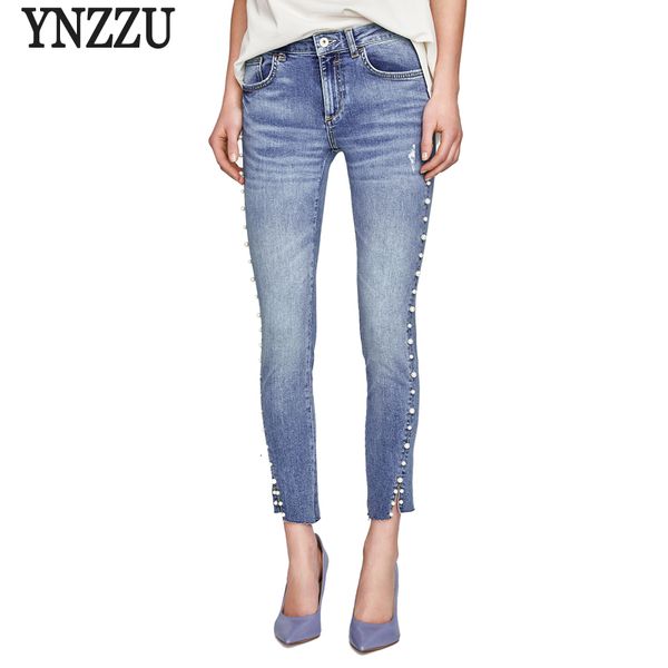women's jeans ynzzu autumn skinny pearl beading blue mid waist zipper denim pencil pants casual trousers for yb212 g88t
women's jeans ynzzu autumn skinny pearl beading blue mid waist zipper denim pencil pants casual trousers for yb212 g88t