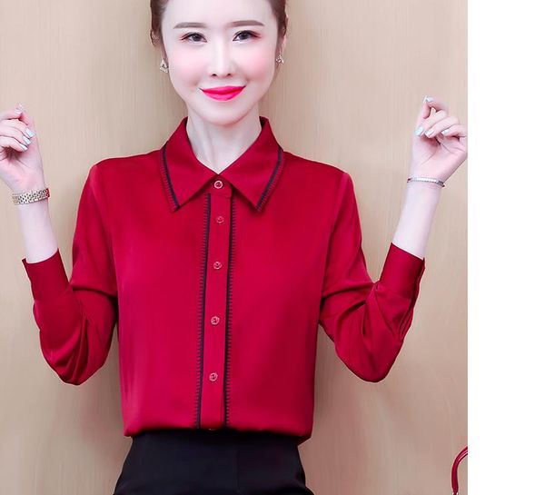 2021 summer fashion long sleeve women's shirt@13, White