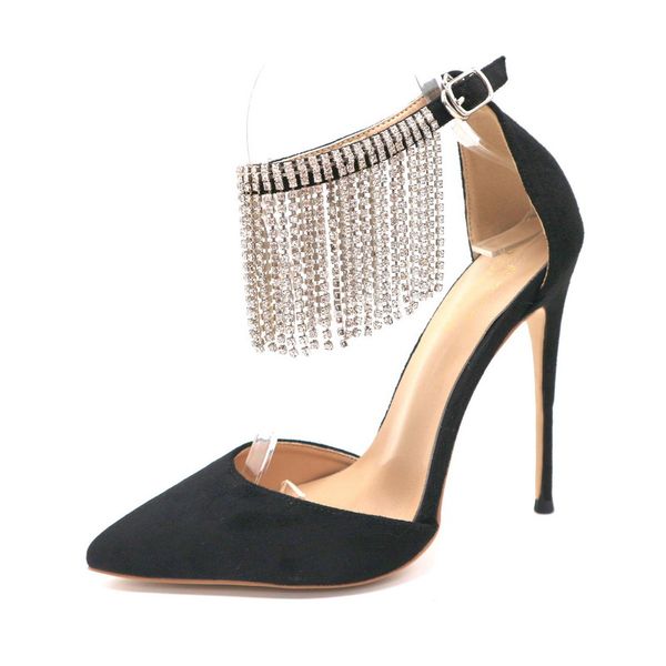 2021 summer women sandals shoes black anti velvet pointed toes stietto heels hollow rhinestone tassel ankle strap platform heel 12cm ladies
2021 summer women sandals shoes black anti velvet pointed toes stietto heels hollow rhinestone tassel ankle strap platform heel 12cm ladies