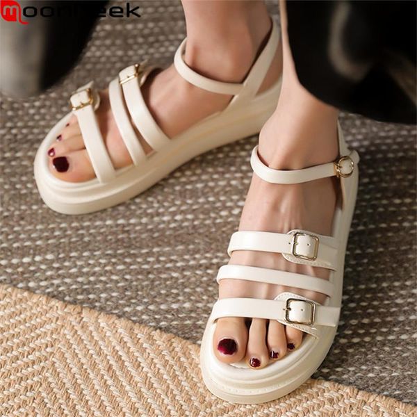 moonmeek 2021 arrival genuine leather women sandals comfortable flat heel platform casual shoes summer buckle ladies dress, Black
moonmeek 2021 arrival genuine leather women sandals comfortable flat heel platform casual shoes summer buckle ladies dress, Black