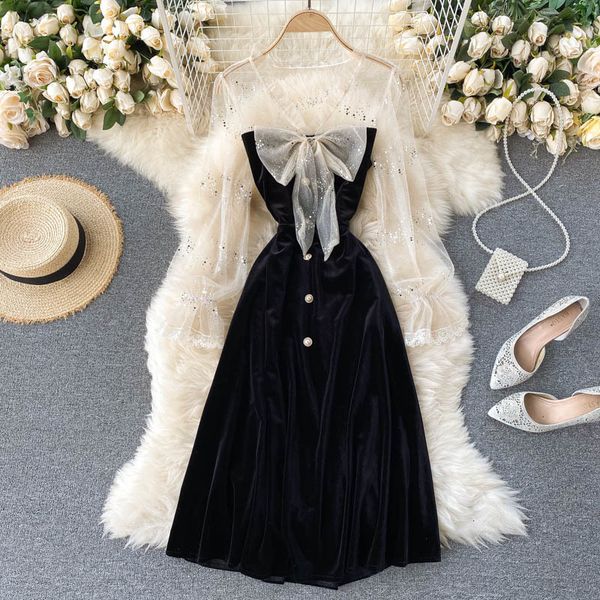 dresses fashion women autumn and winter mesh long sleeve vintage lace velvet a-line dress, Black;gray
dresses fashion women autumn and winter mesh long sleeve vintage lace velvet a-line dress, Black;gray