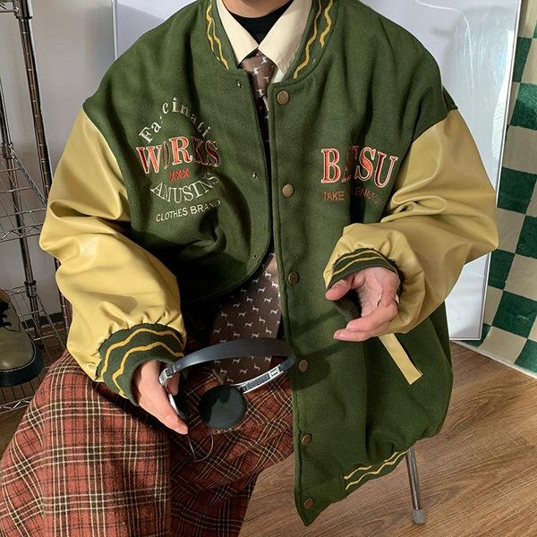 men's jackets autumn and winter baseball uniform jacket men women pu plus velvet american retro embroidery letters leather, Black;brown
men's jackets autumn and winter baseball uniform jacket men women pu plus velvet american retro embroidery letters leather, Black;brown