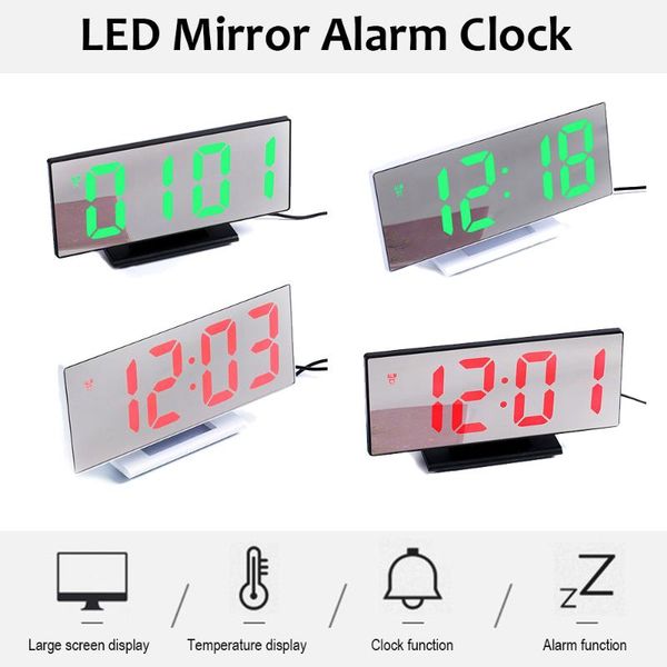 desk & table clocks led mirror alarm clock digital snooze wake up light electronic large time temperature display home decoration
desk & table clocks led mirror alarm clock digital snooze wake up light electronic large time temperature display home decoration