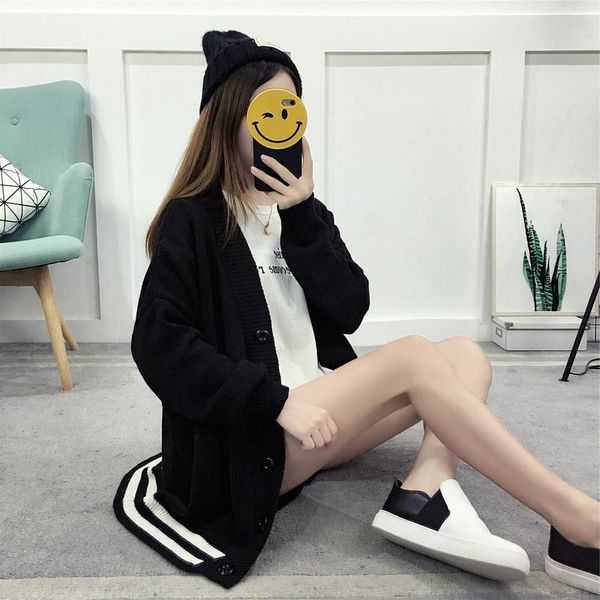 women's knits & tees cmaz real s sweater cardigan autumn and winter loose korean style student needle, White
women's knits & tees cmaz real s sweater cardigan autumn and winter loose korean style student needle, White