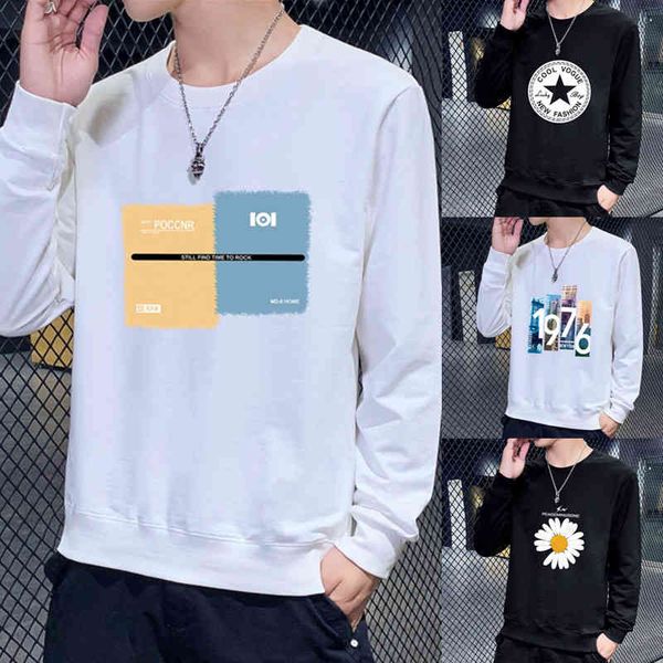 men's sweater spring and autumn loose long sve t-shirt round neck pullover with bottomed shirt men's clothing trend, White;black
men's sweater spring and autumn loose long sve t-shirt round neck pullover with bottomed shirt men's clothing trend, White;black