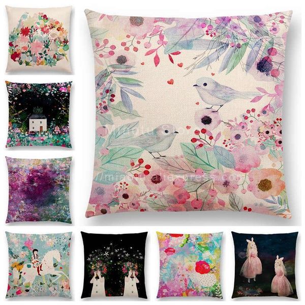 est little girl cushion cover floral pattern dreamy garden fantasy night sofa pillow case for girls cushion/decorative
est little girl cushion cover floral pattern dreamy garden fantasy night sofa pillow case for girls cushion/decorative