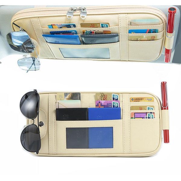 card holders universal pu leather car sun visor pocket organizer pouch bag glasses storage holder ic id, Brown;gray
card holders universal pu leather car sun visor pocket organizer pouch bag glasses storage holder ic id, Brown;gray