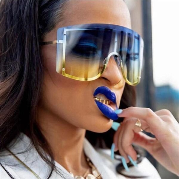 sunglasses european and american frameless one-piece personality fashion ladies mask trend, White;black
sunglasses european and american frameless one-piece personality fashion ladies mask trend, White;black