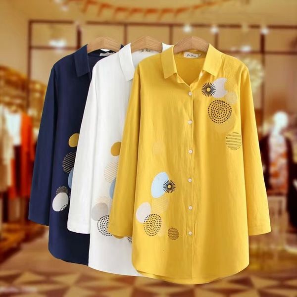 women's blouses & shirts spring korean style women loose turn-down collar blouse polka dot embroidery single breasted cotton lin, White
women's blouses & shirts spring korean style women loose turn-down collar blouse polka dot embroidery single breasted cotton lin, White
