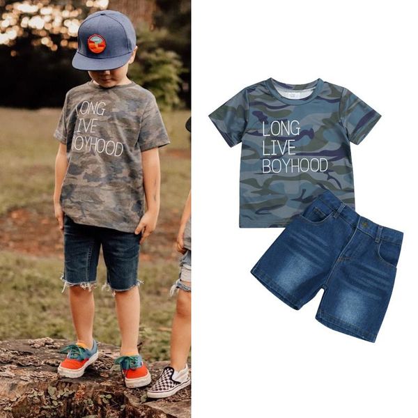clothing sets 1-6 years infant boys camouflage outfits baby letter print short sleeve t-shirt denim shorts jeans with pockets set, White
clothing sets 1-6 years infant boys camouflage outfits baby letter print short sleeve t-shirt denim shorts jeans with pockets set, White