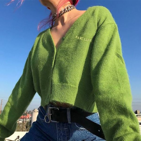 women's sweaters letter cardigan emboridery for woman sweater with v-necked solid knitted shirt blouses autumn long sleeve 4r7z, White;black
women's sweaters letter cardigan emboridery for woman sweater with v-necked solid knitted shirt blouses autumn long sleeve 4r7z, White;black