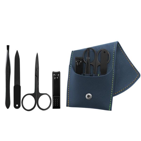 4pcs/set nail cutter set clipper black stainless steel scissors eyebrow tweezers cutting trimmer file leather bag art kits
4pcs/set nail cutter set clipper black stainless steel scissors eyebrow tweezers cutting trimmer file leather bag art kits
