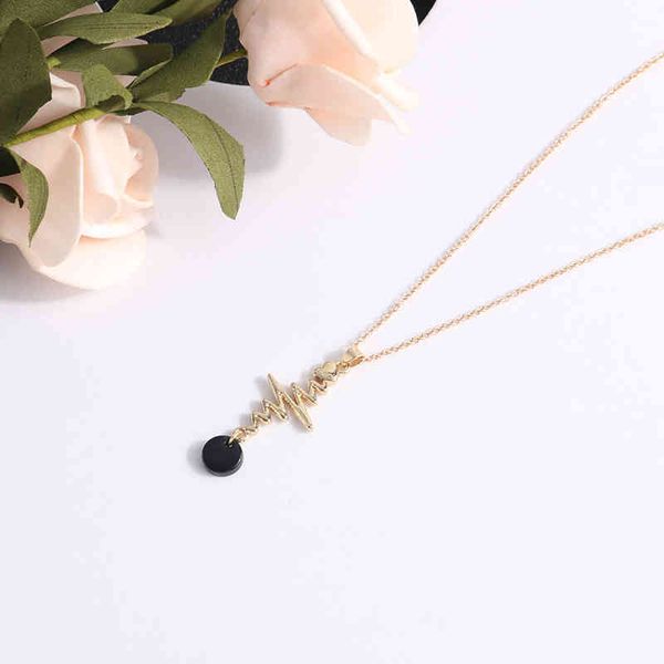electrocardiogram pendants for heart necklace personality womens necklace chain, Silver
electrocardiogram pendants for heart necklace personality womens necklace chain, Silver
