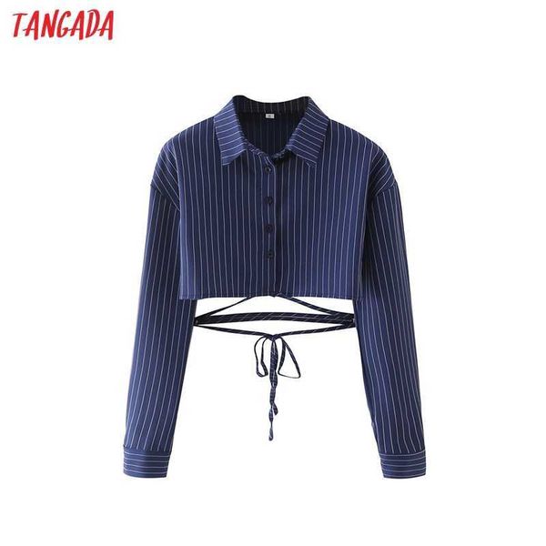 tangada women retro striped blue crop shirt long sleeve chic female slim shirt da77 210609, White
tangada women retro striped blue crop shirt long sleeve chic female slim shirt da77 210609, White