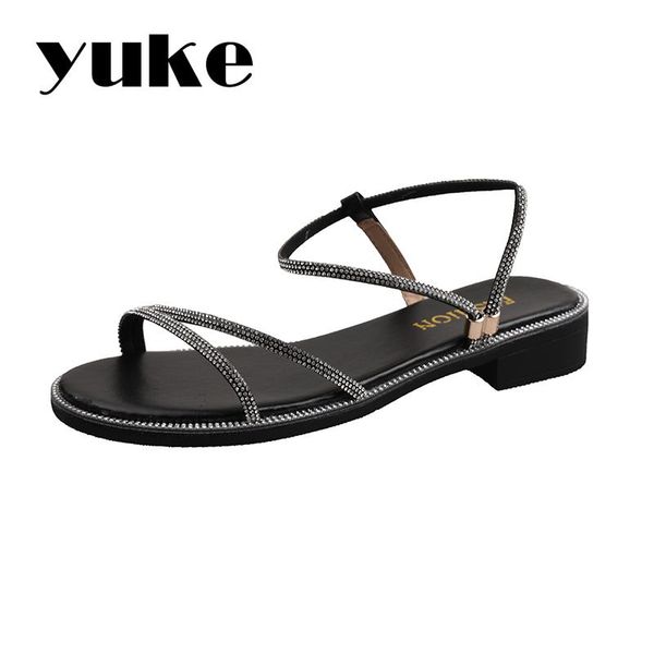 sandals yuke female sandal crystal decoration shallow cool concise style summer women's shoes low heels designer ladies slides, Black
sandals yuke female sandal crystal decoration shallow cool concise style summer women's shoes low heels designer ladies slides, Black