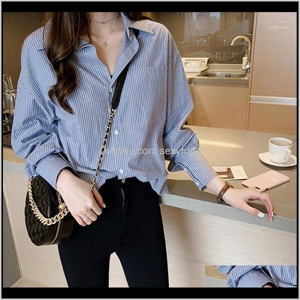 & shirts womens clothing apparel drop delivery 2021 fashion women blouse turn down collar retro stripes pattern shirt long-sleeved blouses s, White
& shirts womens clothing apparel drop delivery 2021 fashion women blouse turn down collar retro stripes pattern shirt long-sleeved blouses s, White
