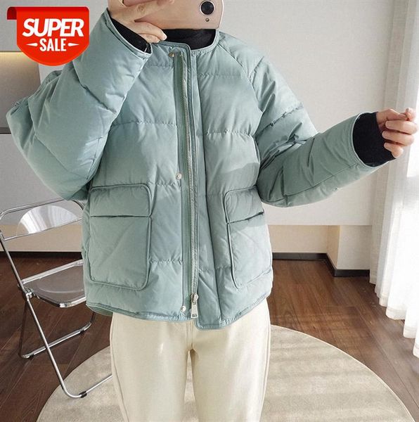 940485 women's short down jacket korean style loose thick baseball uniform small white duck #ff5d, Black
940485 women's short down jacket korean style loose thick baseball uniform small white duck #ff5d, Black