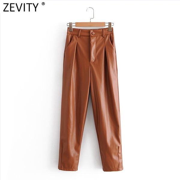 zevity women fashion solid casual pockets pu leather harem pants chic zipper fly trousers femme pantalones mujer p978 210419, Black;white
zevity women fashion solid casual pockets pu leather harem pants chic zipper fly trousers femme pantalones mujer p978 210419, Black;white