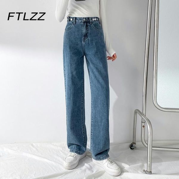 women's jeans women denim straight leg pants streetwear high waisted lace up button blue baggy woman full length trousers 
women's jeans women denim straight leg pants streetwear high waisted lace up button blue baggy woman full length trousers