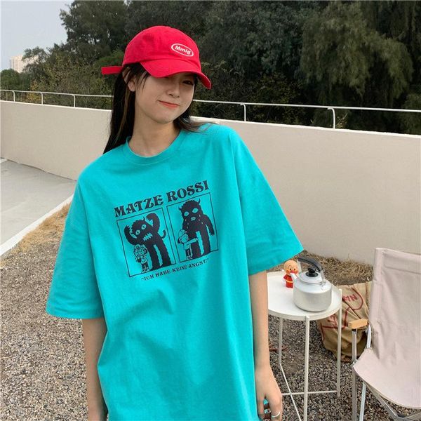 women's t-shirt summer style cotton and linen short-sleeved fashion funny college printed ins cclothing, White
women's t-shirt summer style cotton and linen short-sleeved fashion funny college printed ins cclothing, White