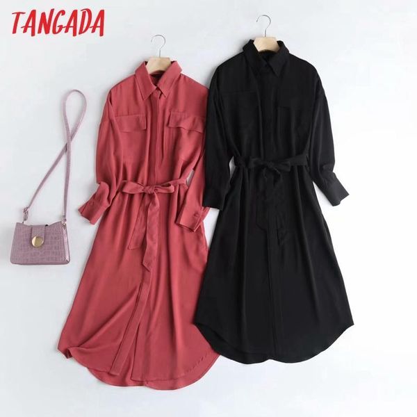 casual dresses tangada fashion women elegant solid shirt dress long sleeve ladies midi vestidos 4c58, Black;gray
casual dresses tangada fashion women elegant solid shirt dress long sleeve ladies midi vestidos 4c58, Black;gray