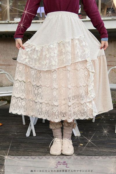 skirts forest mori girl pure color japanese harajuku lace patchwork cute women's elastic waist sweet big swing fairy princess, Black
skirts forest mori girl pure color japanese harajuku lace patchwork cute women's elastic waist sweet big swing fairy princess, Black
