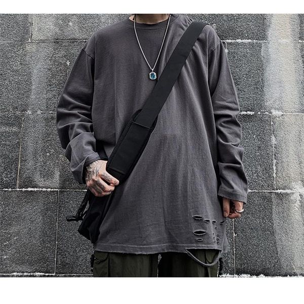 men's t-shirts long sleeve hip-hop hip male cotton all-match base shirt loose large size hole t-shirt, White;black
men's t-shirts long sleeve hip-hop hip male cotton all-match base shirt loose large size hole t-shirt, White;black