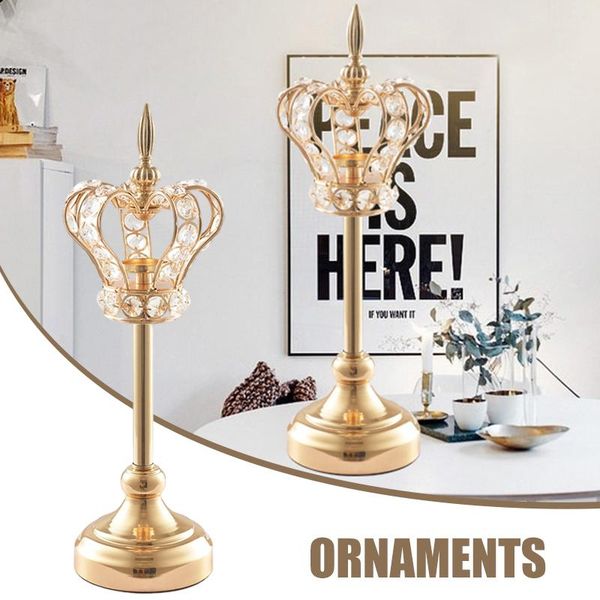 candle holders 32/37/42cm creative crown crystal candlestick wrought iron holder ornament for home el bar decoration
candle holders 32/37/42cm creative crown crystal candlestick wrought iron holder ornament for home el bar decoration
