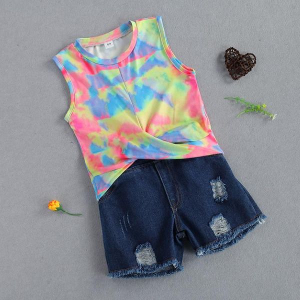 little girls vest set, tie dyed print o neck sleeveless and denim shorts 2-piece suits summer 2021 clothing sets, White
little girls vest set, tie dyed print o neck sleeveless and denim shorts 2-piece suits summer 2021 clothing sets, White