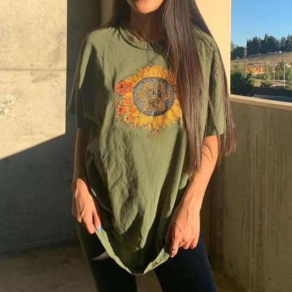 cotton super chic sunflower vintage green t shirts women oversized summer tshirts 2021 o-neck streetwear female teens women's t-shirt, White
cotton super chic sunflower vintage green t shirts women oversized summer tshirts 2021 o-neck streetwear female teens women's t-shirt, White