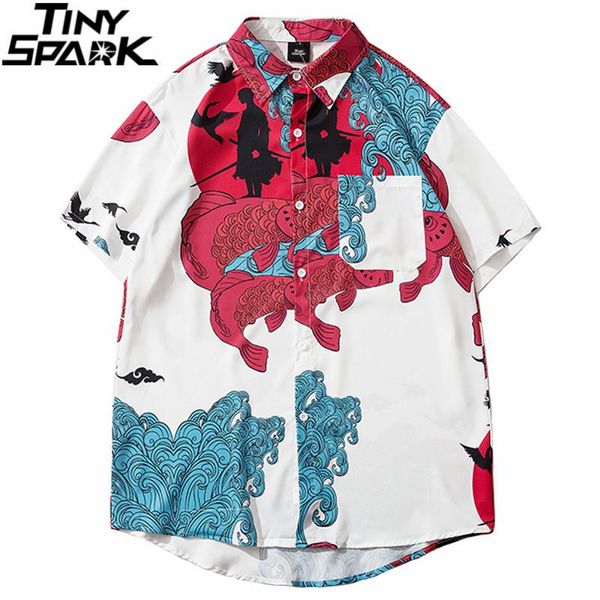 men hawaiian shirt japanese great wave samuri hip hop streetwear harajuku beach hiphop short sleeve summer thin men's casual shirts, White;black
men hawaiian shirt japanese great wave samuri hip hop streetwear harajuku beach hiphop short sleeve summer thin men's casual shirts, White;black