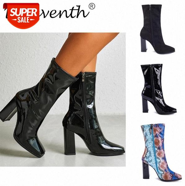 square toe thick heel short boots women's shoes british high-heeled mid-tube elastic thin martin single #lm3p, Black
square toe thick heel short boots women's shoes british high-heeled mid-tube elastic thin martin single #lm3p, Black