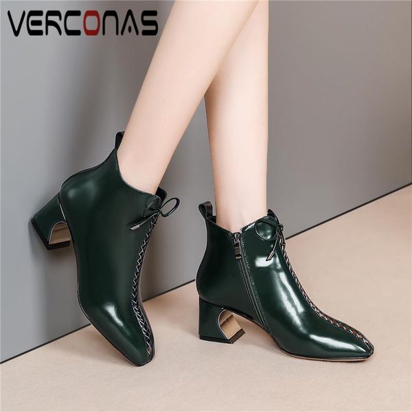 boots verconas office lady elegant ankle for women autumn winter genuine leather shoes woman butterfly-knot thick heels, Black
boots verconas office lady elegant ankle for women autumn winter genuine leather shoes woman butterfly-knot thick heels, Black