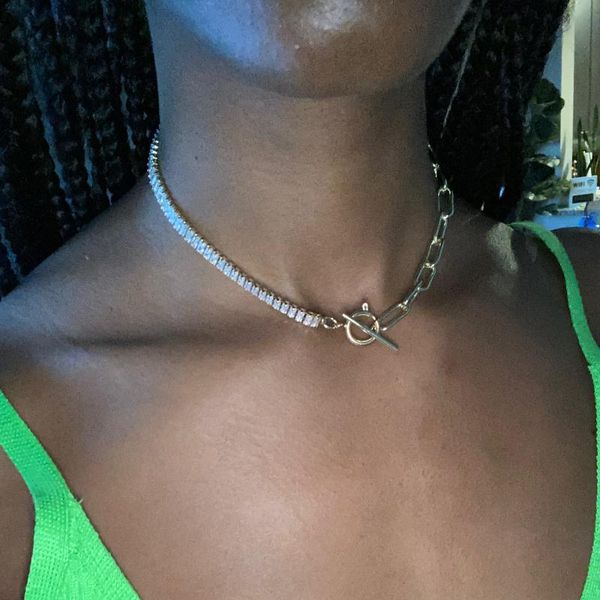 chokers fashion shiny zircon stitching geometric choker necklace women thick chain personality punk exaggerated jewelry, Golden;silver
chokers fashion shiny zircon stitching geometric choker necklace women thick chain personality punk exaggerated jewelry, Golden;silver
