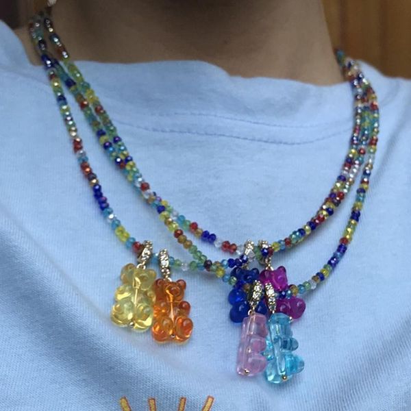 chains y2k trendy gummy zircon bear beaded choker necklace for women girls colorful crystal beads chain korean party jewelry, Silver
chains y2k trendy gummy zircon bear beaded choker necklace for women girls colorful crystal beads chain korean party jewelry, Silver