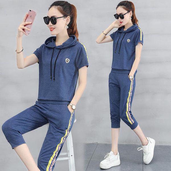 gym clothing summer women sportswear tracksuit hooded short sleeve sweatshirt loose cropped pants running jogger exercise casual workout set, White;black
gym clothing summer women sportswear tracksuit hooded short sleeve sweatshirt loose cropped pants running jogger exercise casual workout set, White;black