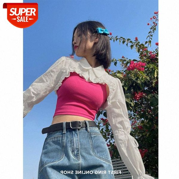 sustainable girly white short blouse design sense layered shirt women long-sleeved sun protection korean #be97
sustainable girly white short blouse design sense layered shirt women long-sleeved sun protection korean #be97